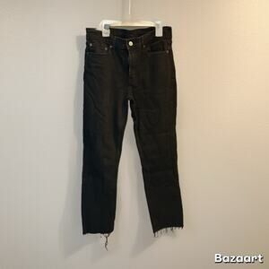 Gap Vintage Slim Mid Rise Black Denim Jeans Size 29 / 8 R Cotton Spandex Stretch